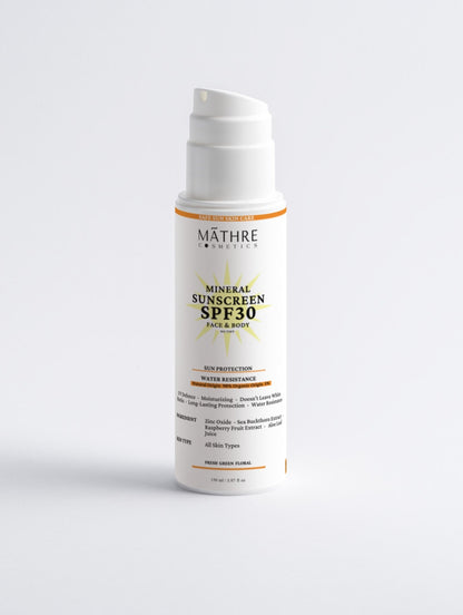 Mineral Sunscreen SPF30 for Face & Body, no tint - MathreCosmetics - Sunscreen - MathreCosmetics - MathreCosmetics